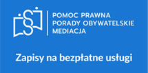 Logo Nieodpłatnej pomocy prawnej, porad obywatelskich i mediacji - zapisy na bezpłatne usługi